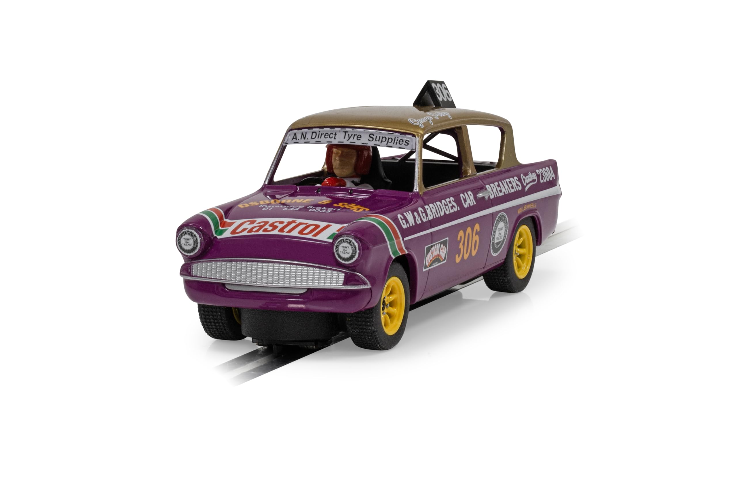 Superslot H4584 Ford Anglia 105e George Polley 306 Slot Car - USA/Klasyczny, dla dzieci od 3 lat