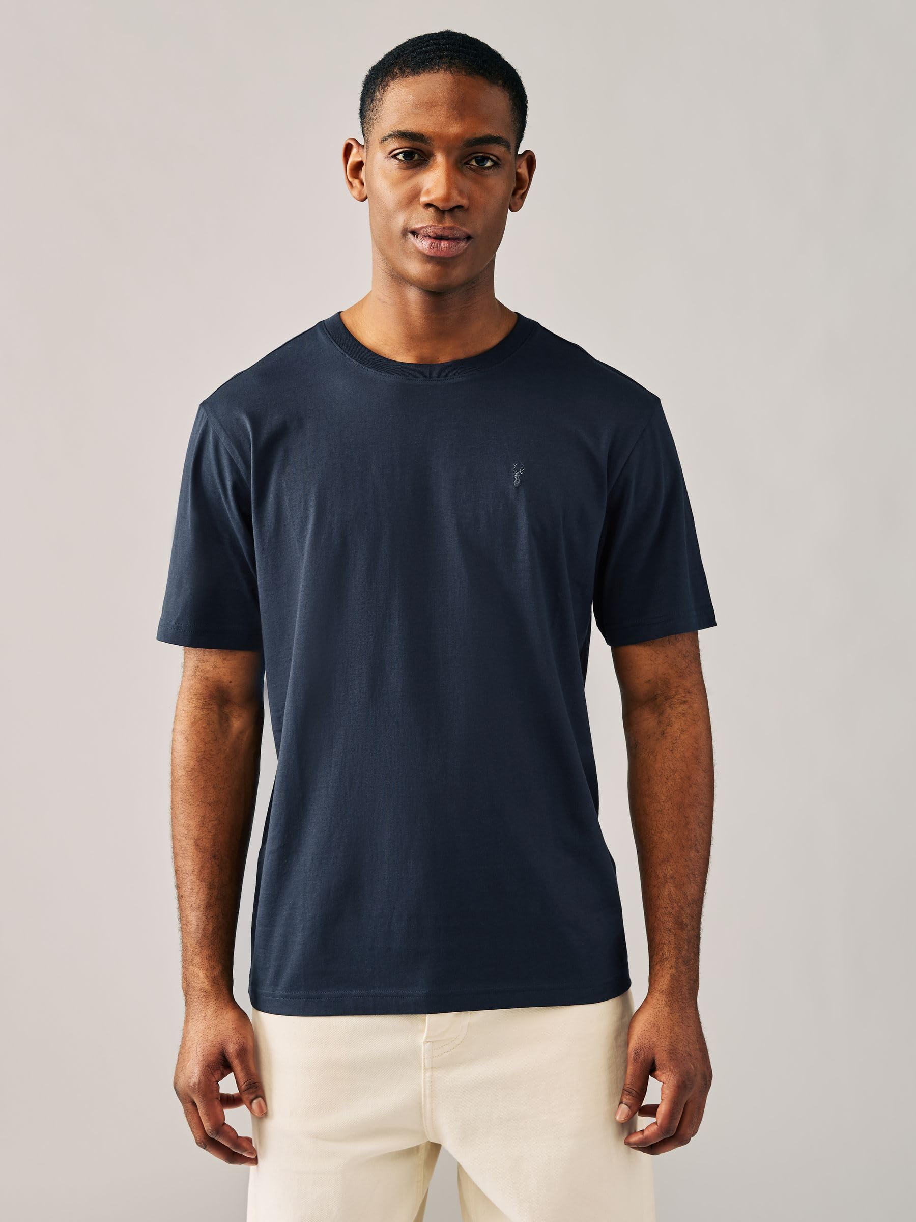 NEXT Camisetas para Hombre, Cuello Redondo, 100% Algodón, Pack de 4 Camisetas