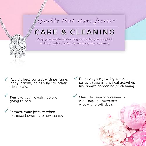 Miniatura 6 de La Joya Collares de diamantes para mujer, impresionante colección de collar solitario de diamante cultivado en laboratorio de 1 quilate  Cadena de