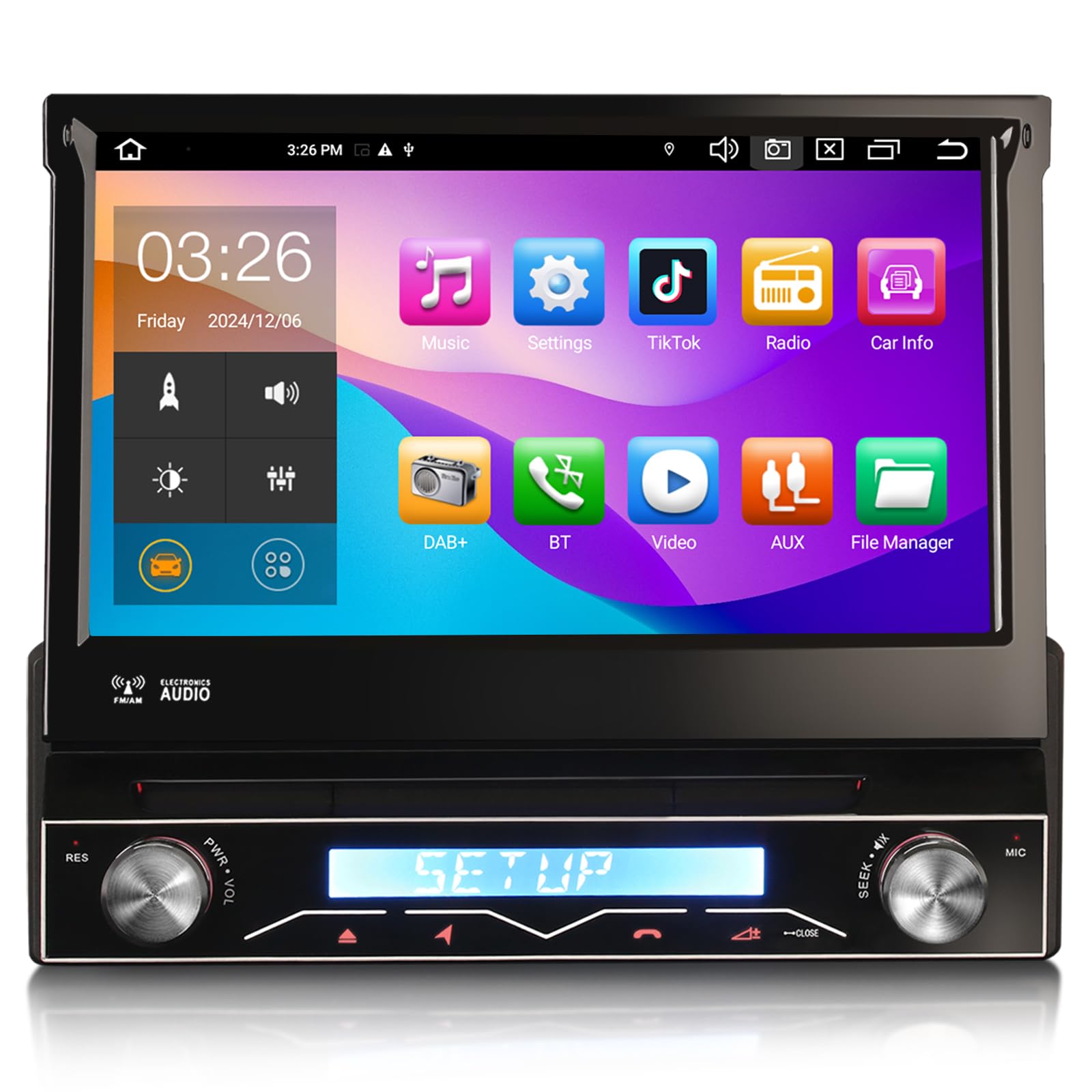7" 8 cœurs 4Go+64Go Android 14 Autoradio DVD GPS Navigateur Universal 1 Din | CarPlay sans Fil Android Auto Stéréo Lecteur CD WiFi DSP RDS 4G Bluetooth 5. 0 Écran Tactile