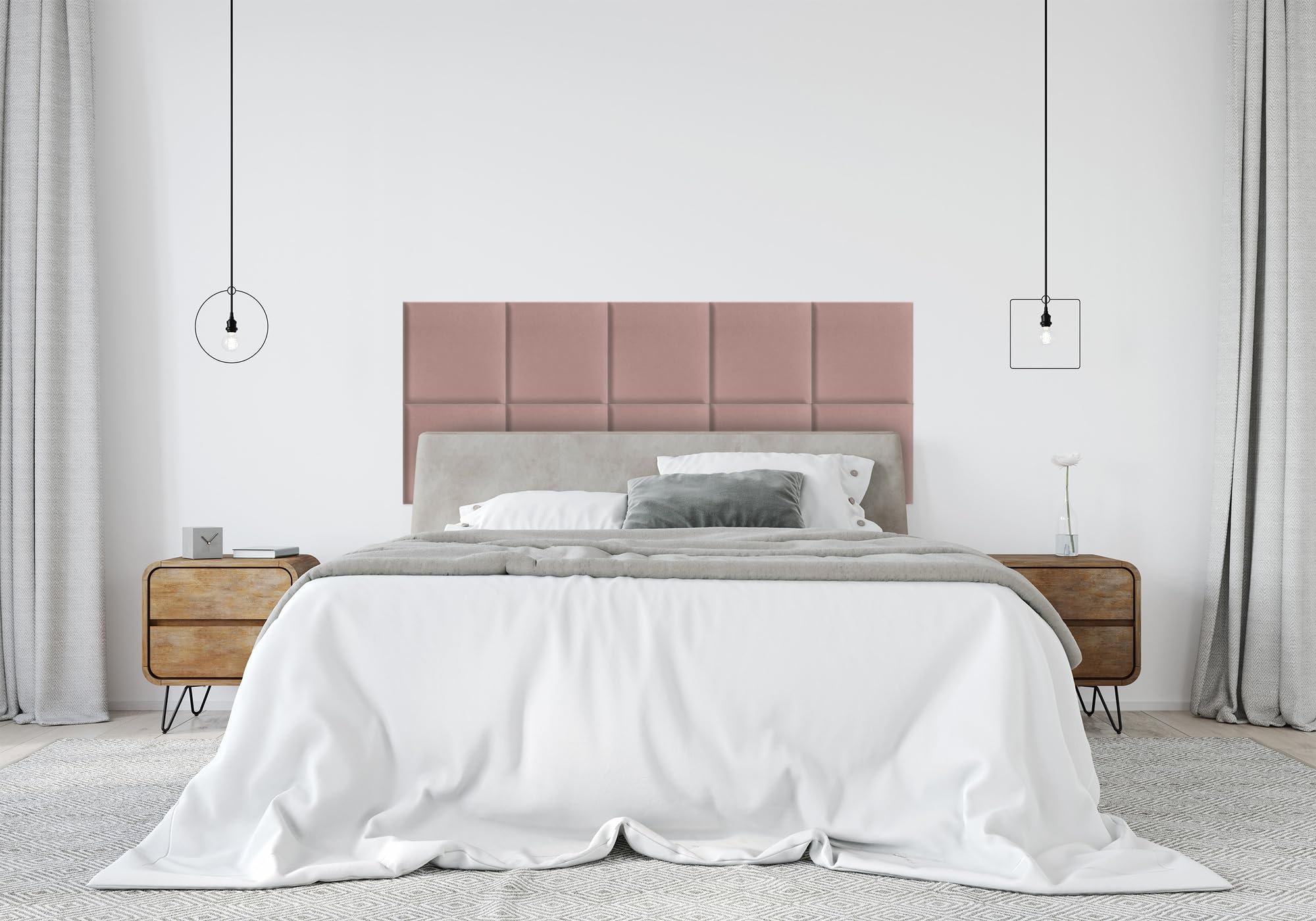 Pannello Parete Imbottito 3D - Testiera Decorativa Antirumore 60x30cm, Colore Crema - Foto 9