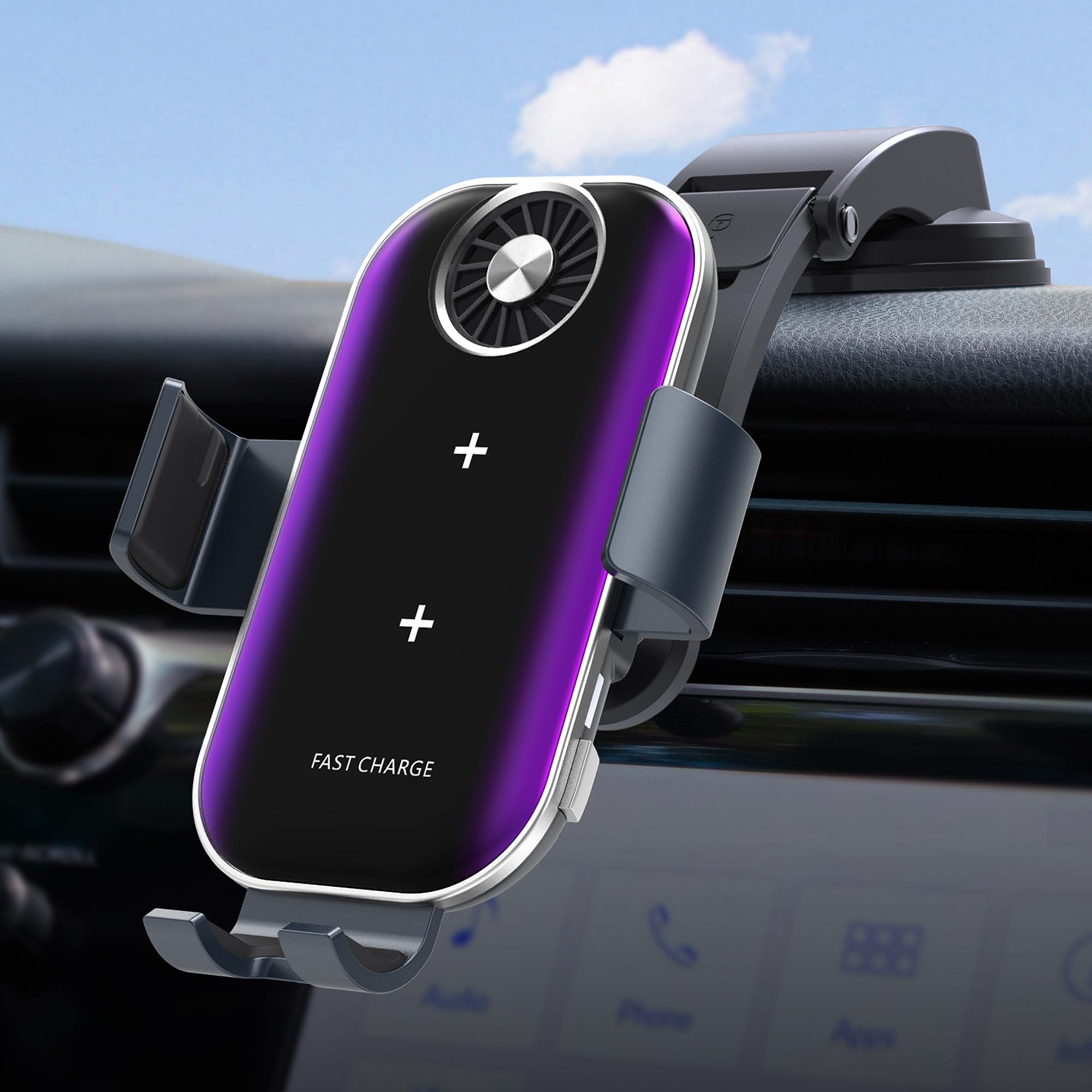 Amazon.co.jp: スマホホルダー 車 ワイヤレス充電器 静音冷却