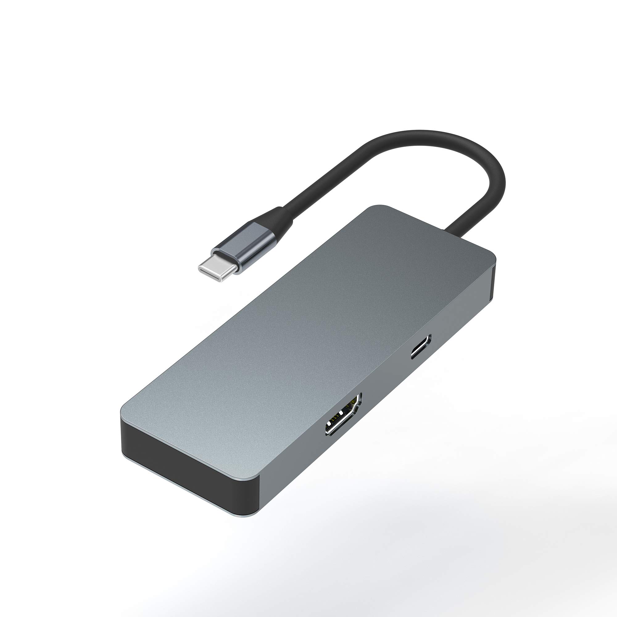 Xlayer Adapter USB C Hub MULTIPORT HDMI SD 4K stacja dokująca 3.0 kabel kompatybilny z MacBook Pro/Air, iPad Pro, Chromecast, Switch, urządzeń Windows 7 w 1 z Power Delivery Szary
