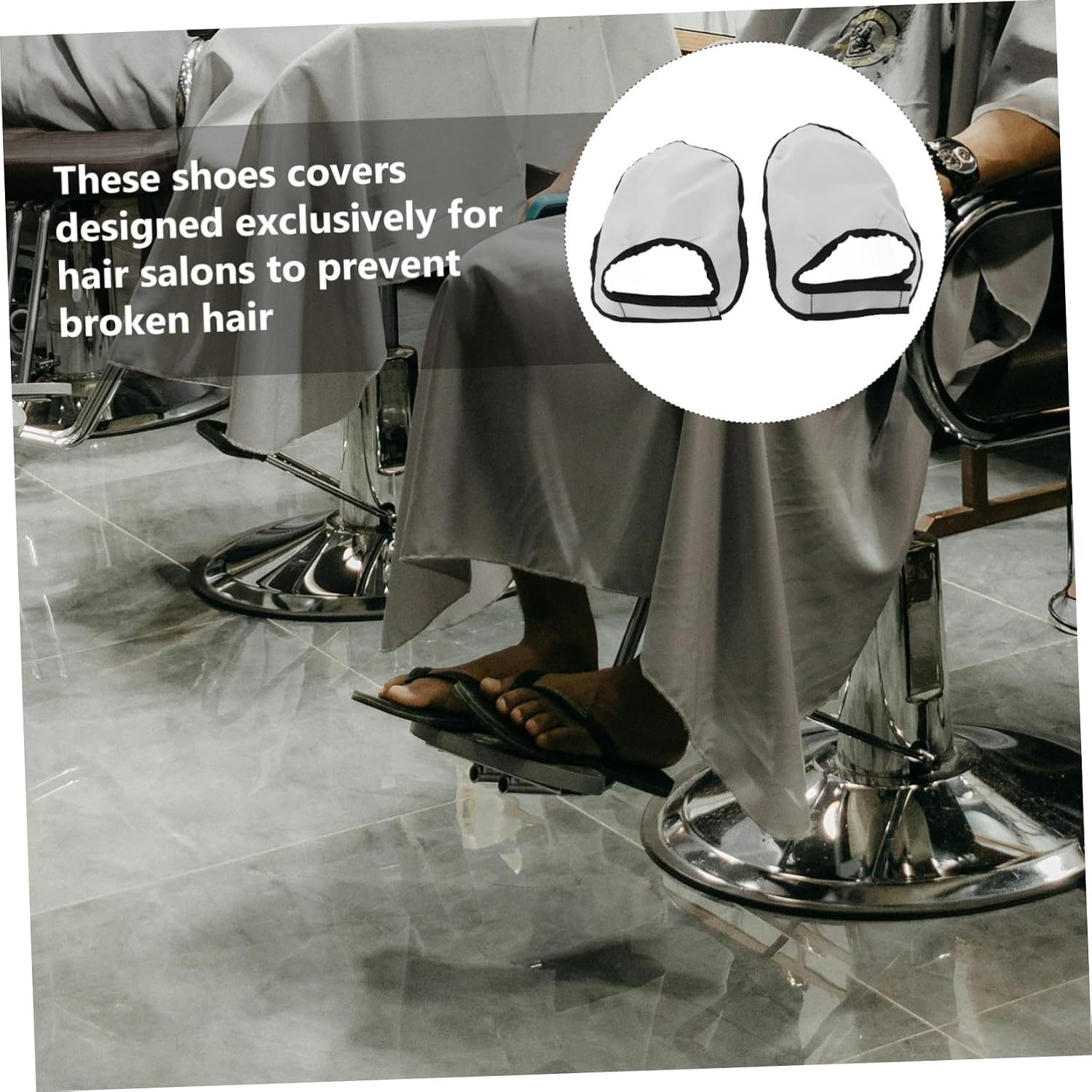1pair Hair Salon Cloth Shoe Covers Breathable Barber Shoe Protectors for Hair Stylists Large Light Gray Prevention and Comfort for