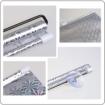 Retractable Blackout Roller Shade,Window Roller Blind with Suction Cups,Portable Window Shade,No Drilling,Sun Protection Curtain,for Car,Indoor,Silver-68125cm(26.8 * 49.2in)