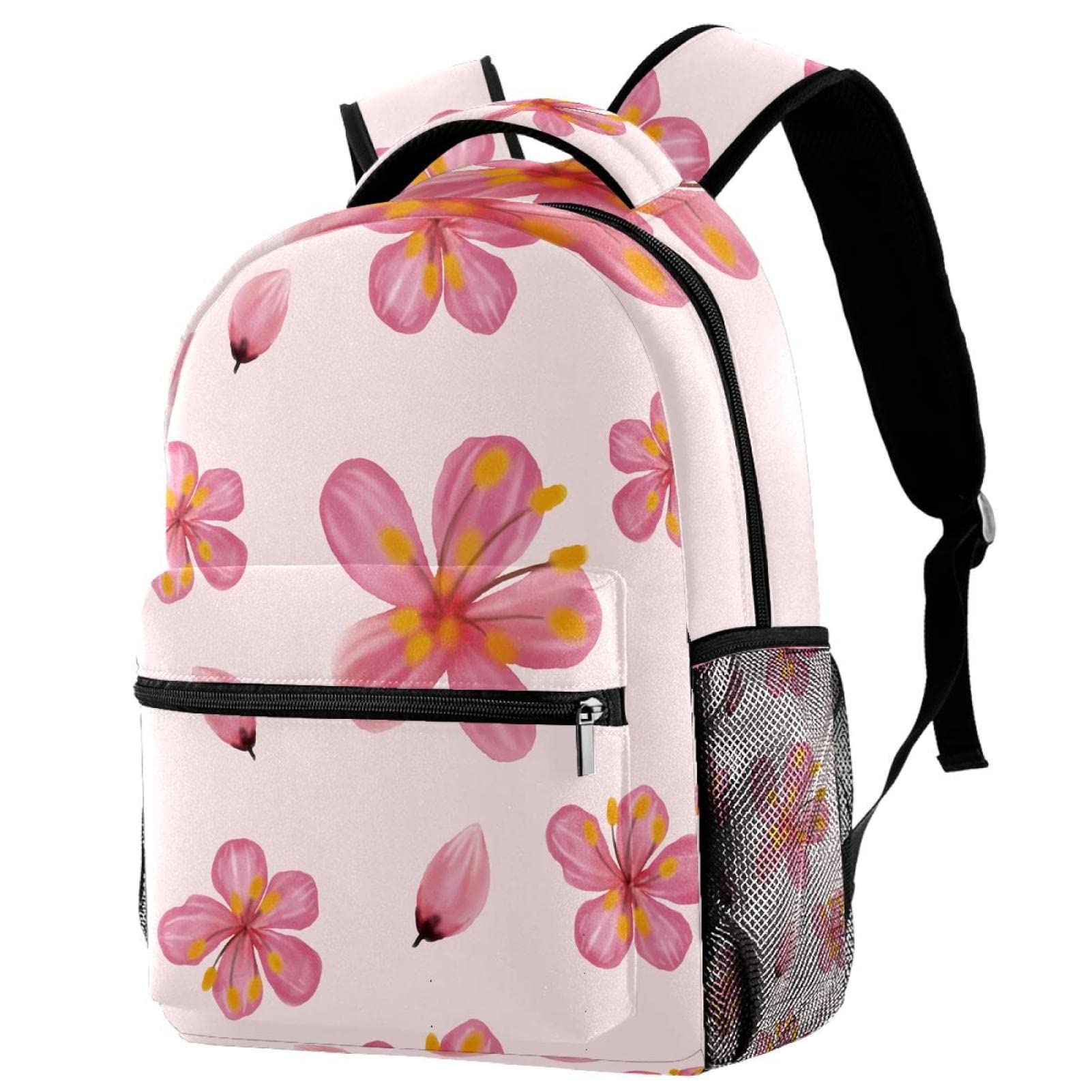 Bolsos de hombro tipo mochilas ligeras para camping y excursiones con estampado de flores 7