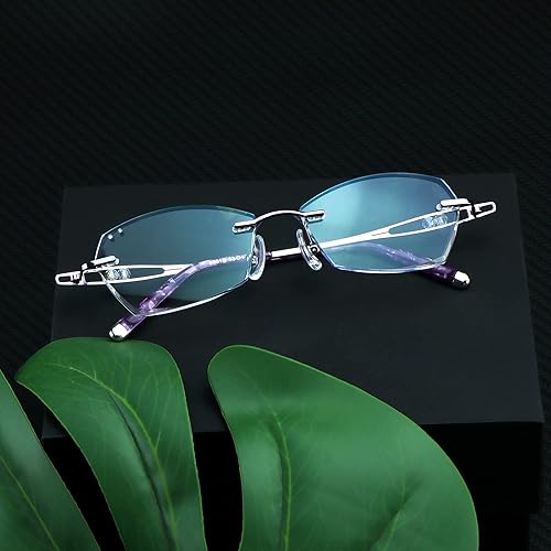 Miniatura 4 de LifeArt Lentes de lectura con bloqueo de luz azul sin montura con lente personalizada que reducen la fatiga ocular con diamantes elegantes para