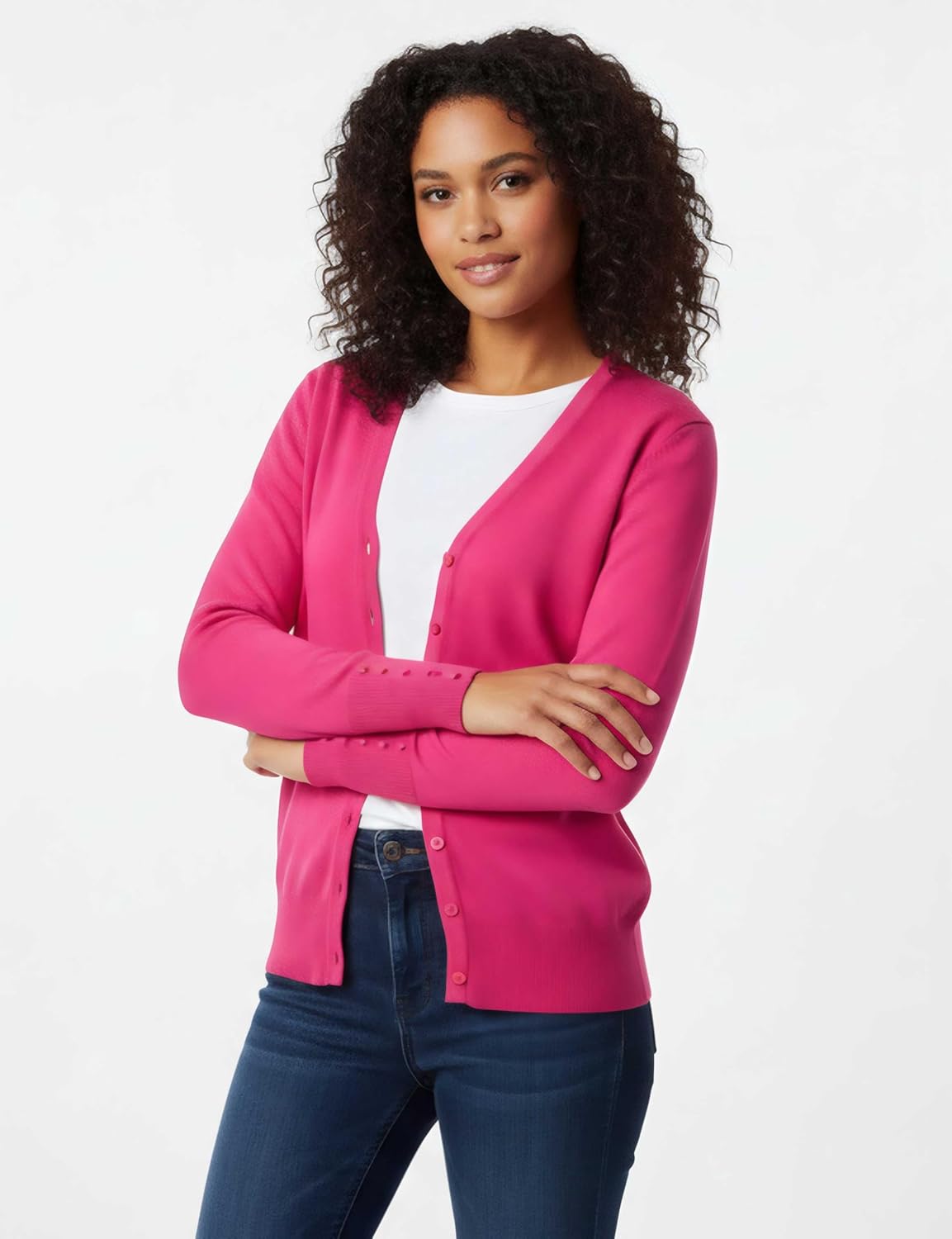 Allsense Women's Long-Sleeve Lightweight V-Neck Cardigan Sweater - Image 2