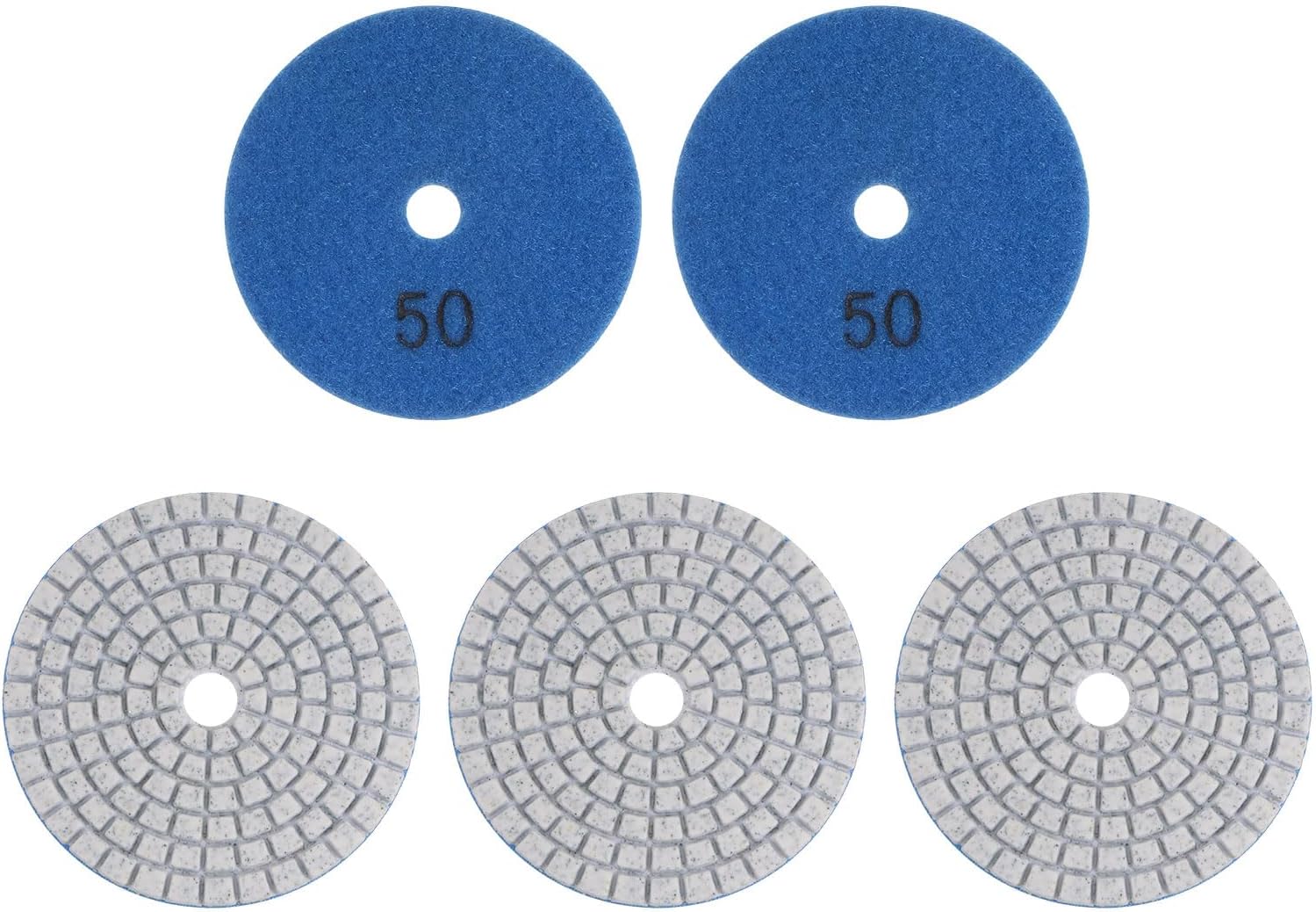 HARFINGTON 5pcs Diamond Polishing Pads 3" Grits 200 Wet/Dry Polish Pad for Stone Concrete Marble Countertop Quartz for Polisher Grinder