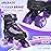 Kids Roller Skates for Girls, Purple Adjustable Rollerskates with Light Up Wheels for Teens Youth Ages 6-12 10 11 12, Beginners Outdoor Sports Toys, Best Birthday Gift for Girls Kids