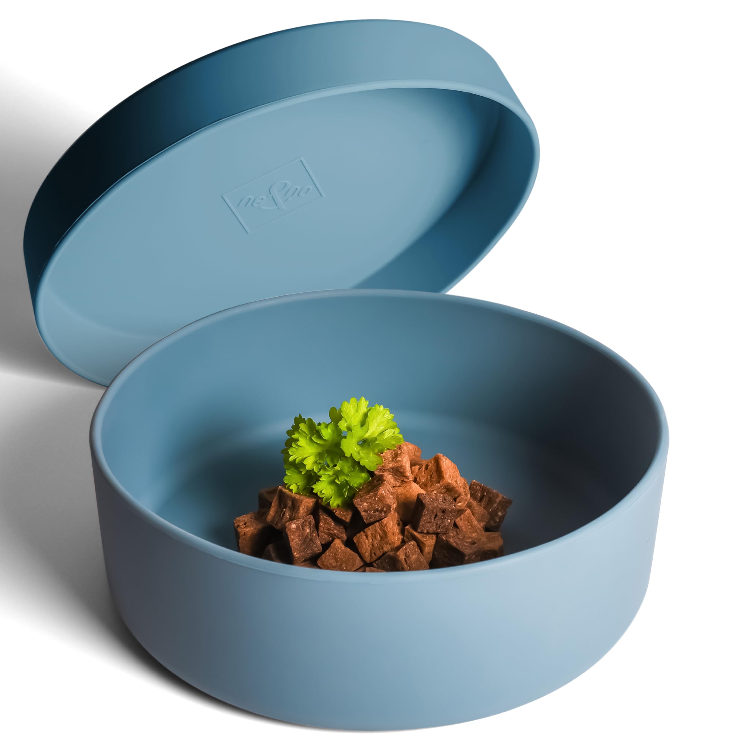 ne&no® Silicone Dog Bowl 1200 ml with Lid for Small and Medium Dogs | Airtight Sealed in the Fridge | Feeding Bowl Dog Non-Slip | Feeding Bowl Dog Set