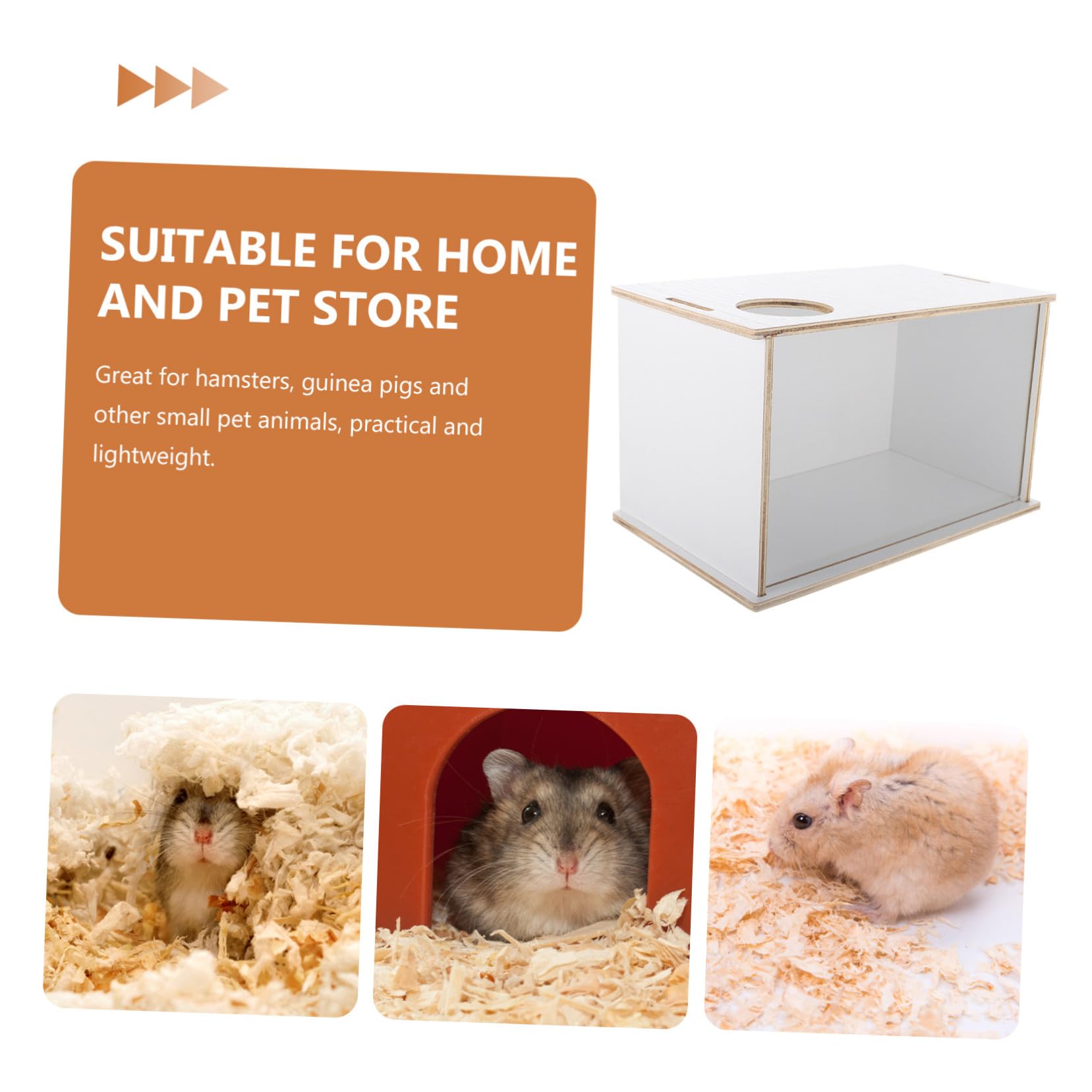 Hamster Sandbad Sandkasten Haus aus Holz mit Transparenter Badewanne für Chinchillas und Kleintiere Multifunktionales Sandbadbecken für Haustierbadezeit und Sauberkeit