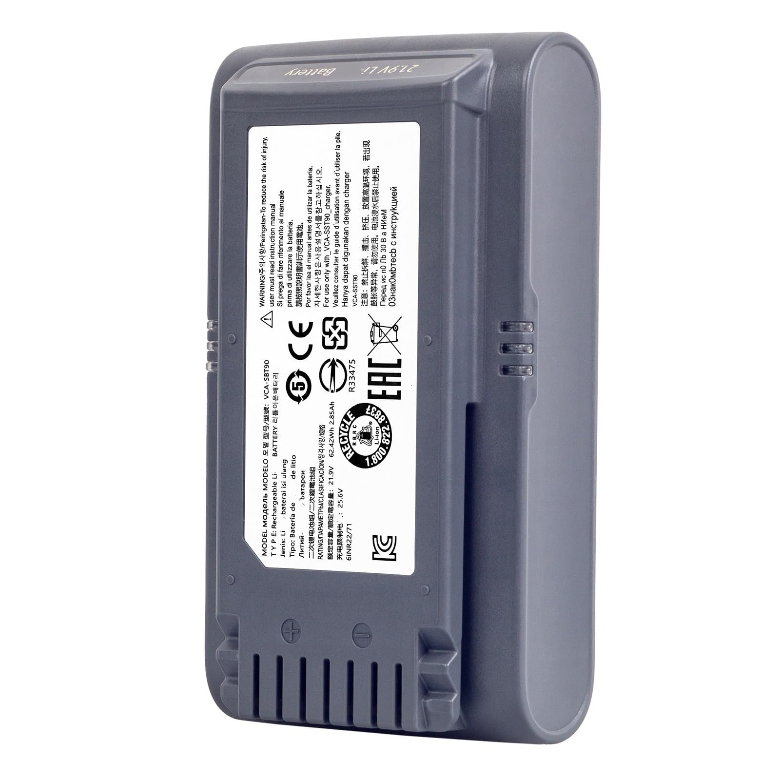 2850 mAh Akku for Handstaubsauger, 21,9 V. Kompatibel mit Samsung VS9000, JET90, JET75, VCA-SBT90