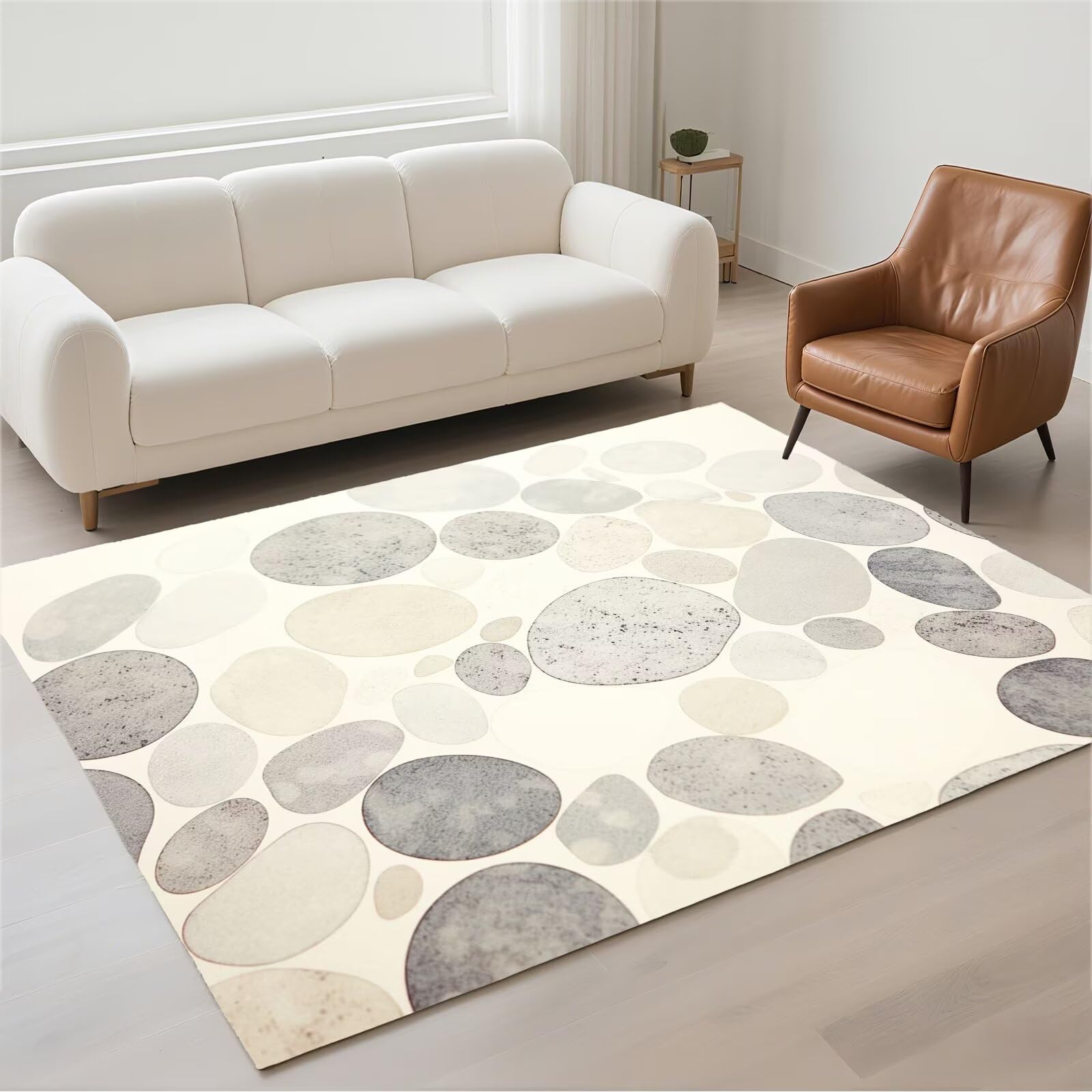 Tapis salon 80x120cm gray antidérapant résistant aux taches de la salle à manger