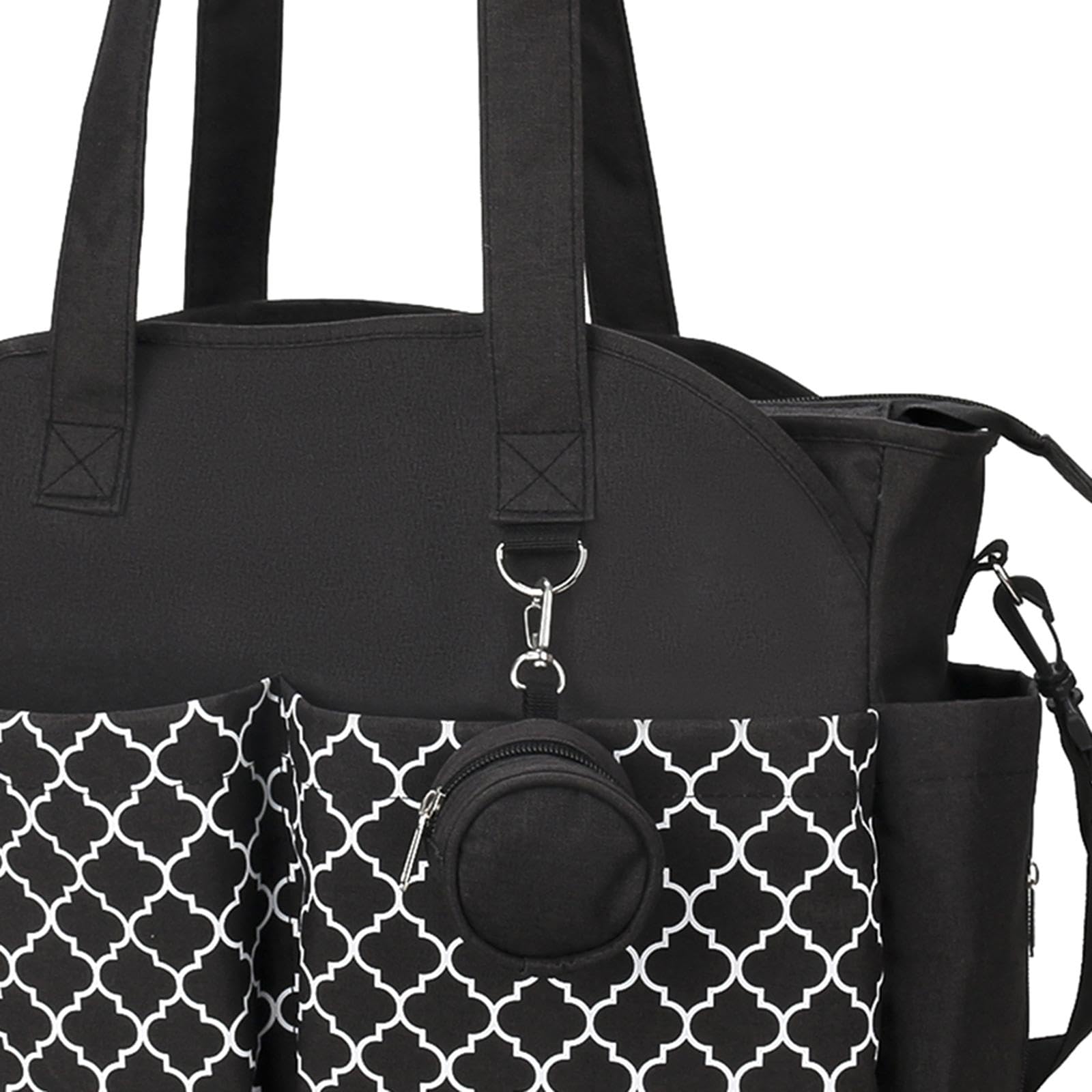 Wickeltasche Windeltasche Reisetasche Handtasche Aus Robustem Polyester mit Verstellbaren Trägern Und Praktischer Aufteilung für Mütter Unterwegs Im, Schwarz