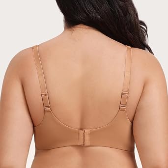 MELENECA Women's Plus Size Minimizer Underwire Full Coverage Unlined Seamless Cup Bras