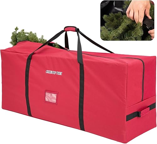 Bolsa de almacenamiento para árbol de Navidad 600D para árboles desmontados de Navidad de hasta 7.5 pies, caja de almacenamiento artificial de 7.5