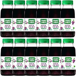 Kit 12x Suco De Uva Tinto Campo Largo Garrafa 250 Ml Natural Sem Glúten Sem Conservante Fardo
