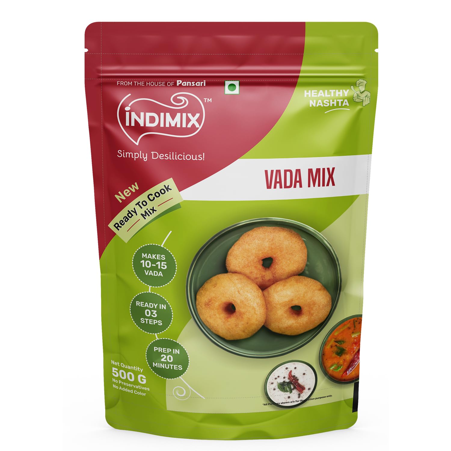 INDIMIX Ready to Cook Vada Mix 500 g (From the house of Pansari) (B0CTMKYVHY) Amazon Price History, Amazon Price Tracker