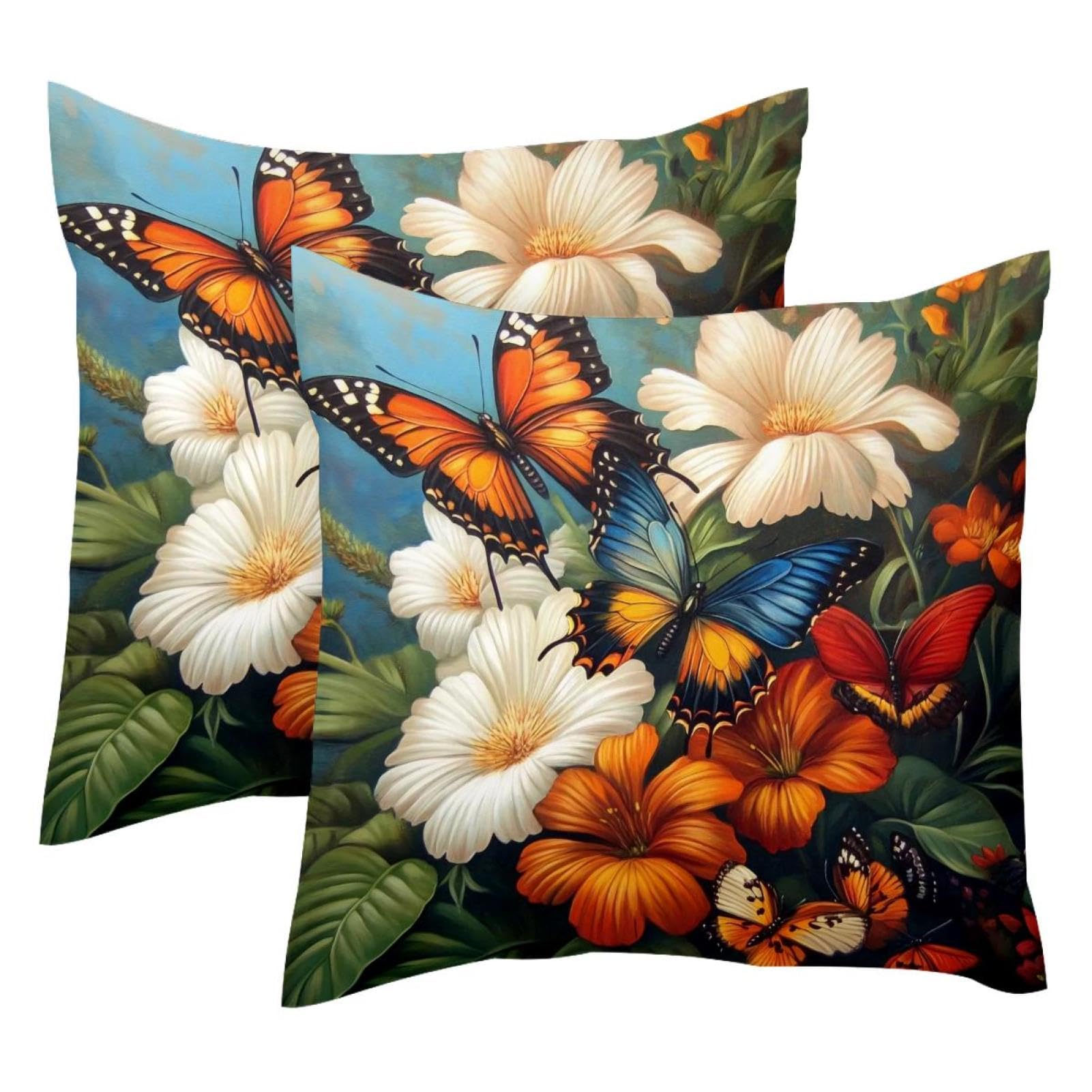 Housse de coussin en velours douceur tropicale pour un nid douillet