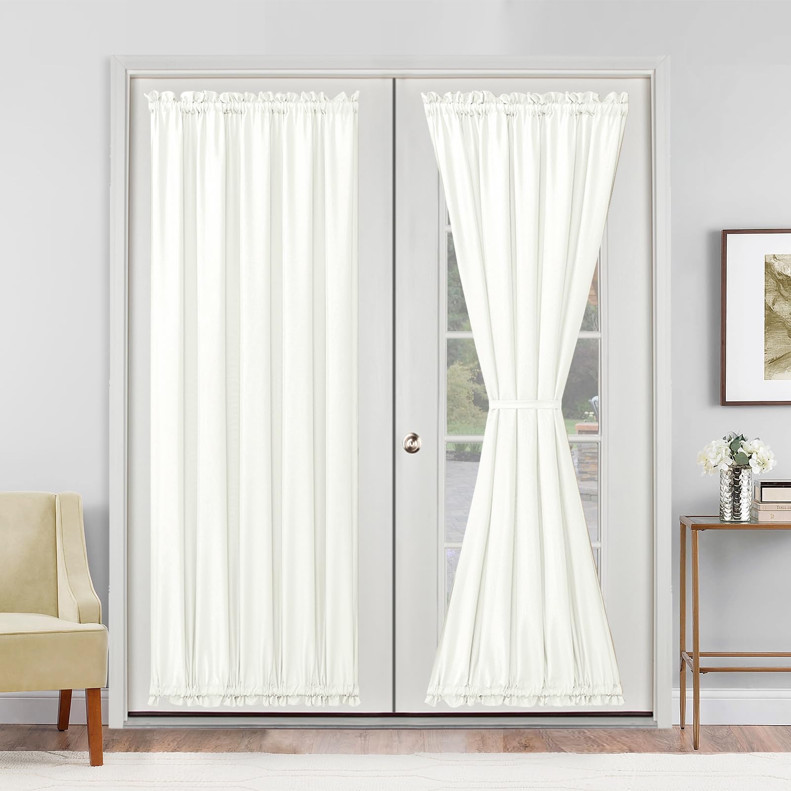 Rideaux d'intimité contre le vis-à-vis voile semi-transparente 183 cm