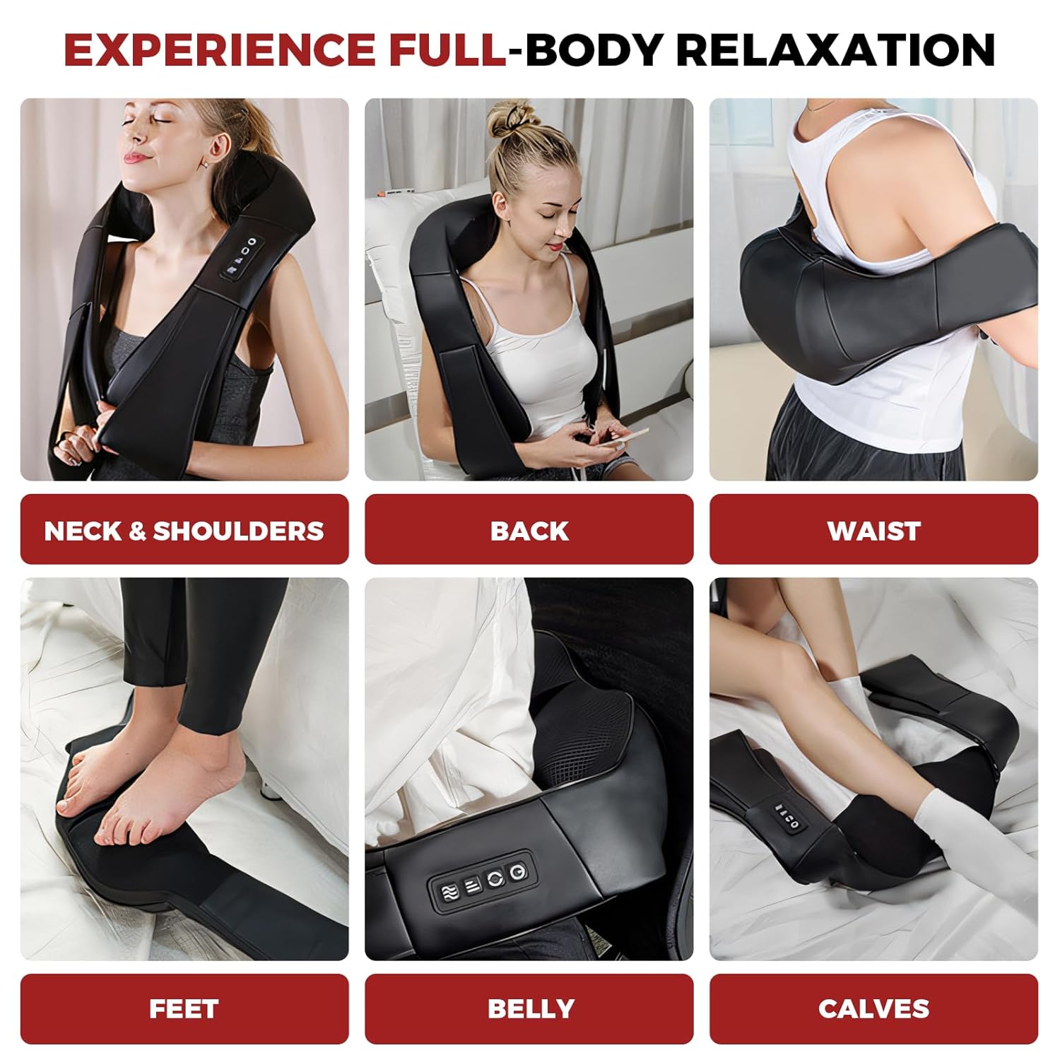 Ursmilekit neck massage with heat - deep tissue for relieving pain with shiyatsu neck and back, recurrent 4d kneading shoulder legs, gifts for women men dad mom birthdays father mothers day Ursmilekit neck massage with heat - deep tissue for relieving pain with shiyatsu neck and back, recurrent 4d kneading shoulder legs, gifts for women men dad mom birthdays father mothers day