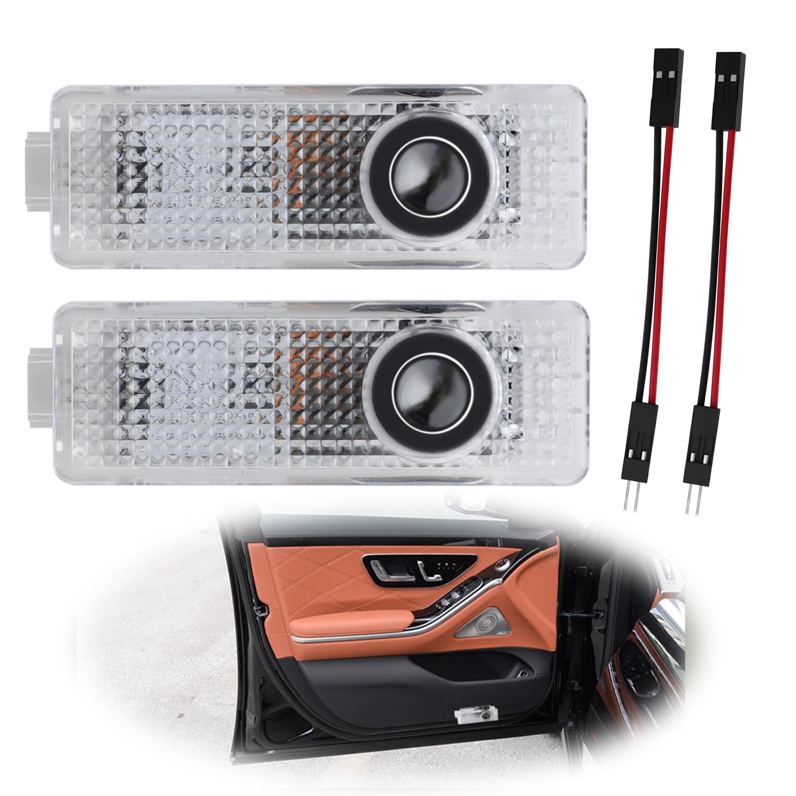 Luz de proyector LED para puerta de coche, 2 unidades de iluminación de logo para puerta con LED, proyector de luz para puerta de coche con logo de marca, compatible con 1, 2, 3, 4, 5, 6, 7, X1
