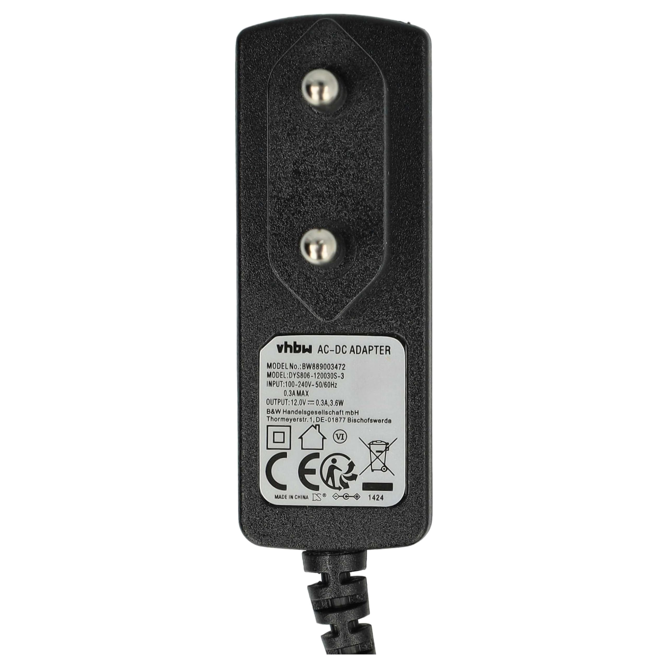 vhbw Zasilacz kompatybilny z Dual CS 420, 465, 460, 458, 455, 415, 412, 800, 600, 550, 440, 435 gramofon - 176 cm