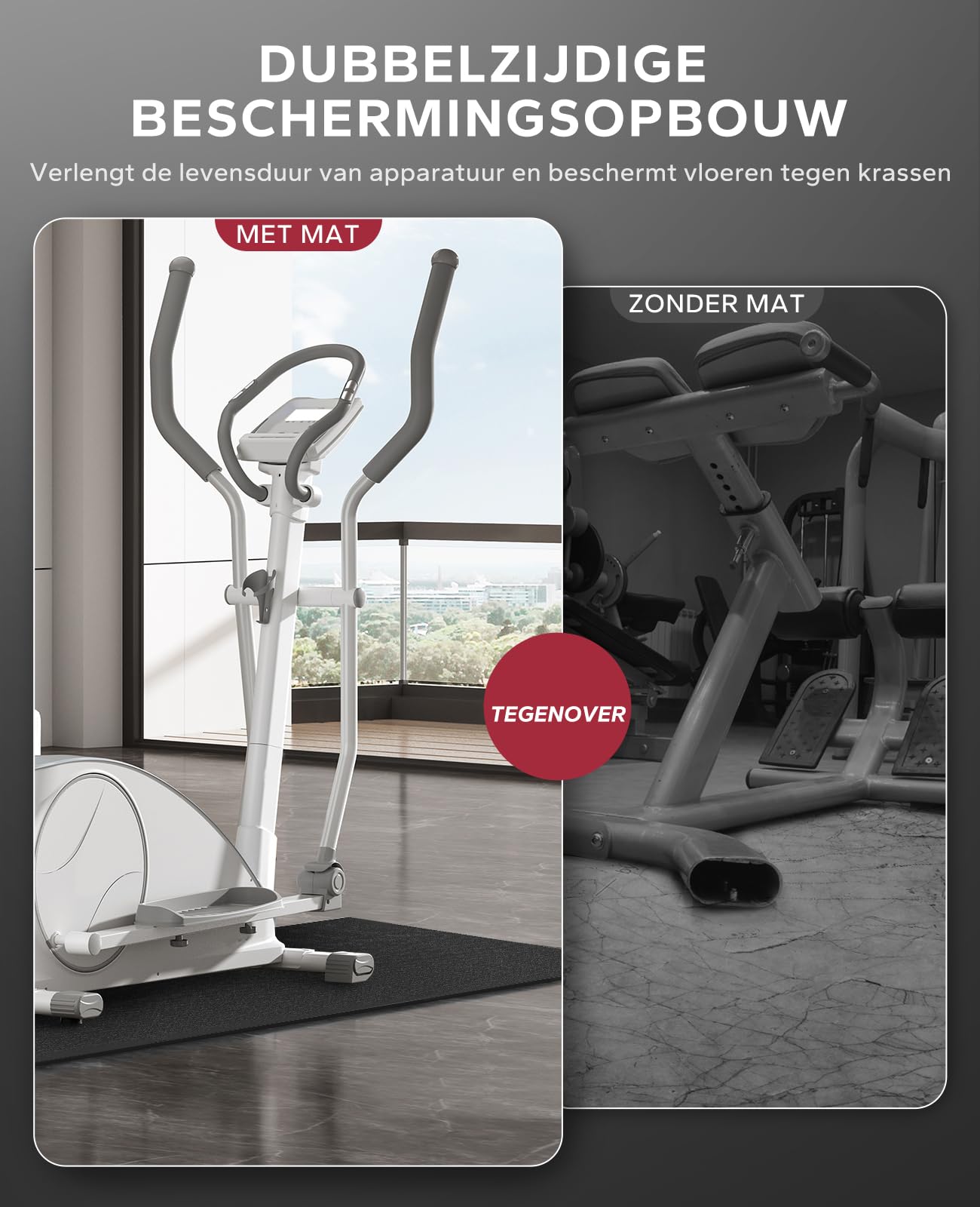 HAPBEAR Fitnessgeräte Bodenschutzmatte – 6mm Hohe Dichte PVC, Rutschfest & Schalldämmend, Schweißresistent, Für Laufbänder, Ellipsentrainer, Peloton und Mehr – 152x76cm / 183x92cm / 213x92cm