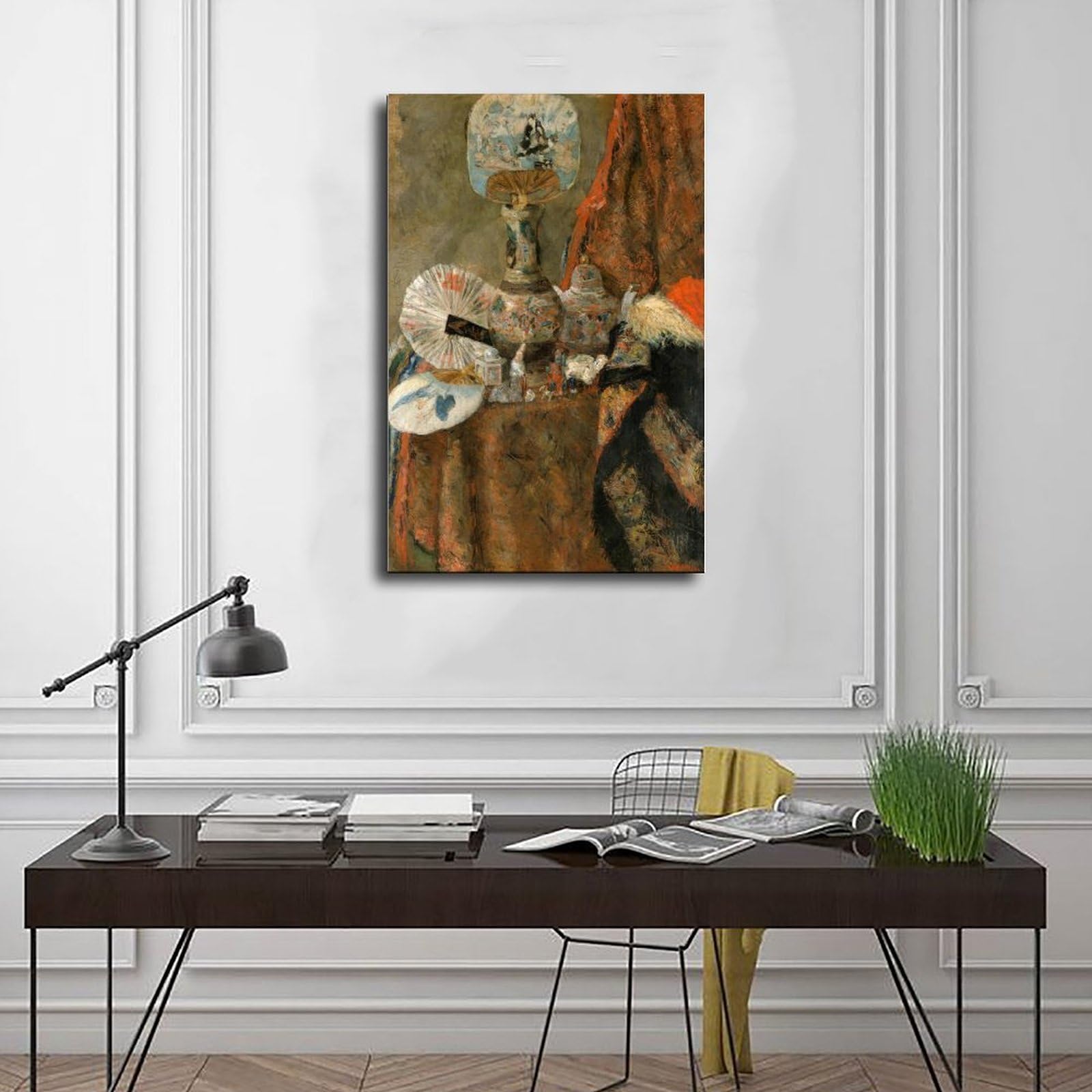ANFOTCM James Ensor, martwa natura z chińską serią, plakat na płótnie, sztuka ścienna, sypialnia, biuro, pokój, kuchnia, dekoracja, prezent, 50 x 75 cm