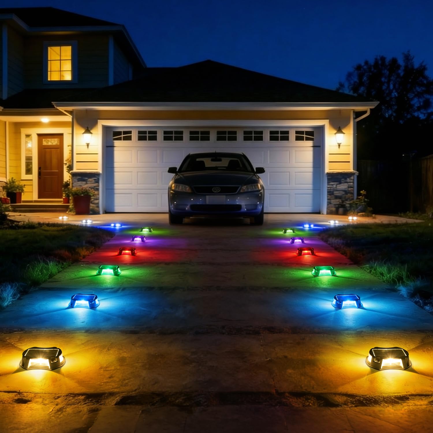AGPTEK 12 Modes 9 in 1 Solar Outdoor Lights with Remote Control 12 Pack 30H Runtime IP67 Waterproof