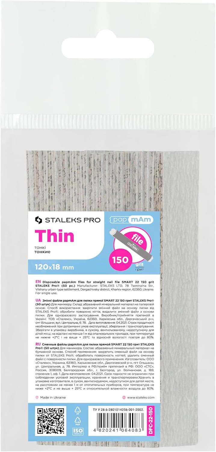 Staleks Manikür Pap-Mam Giydirmeli Yedek Zımpara 150 Grit 50li