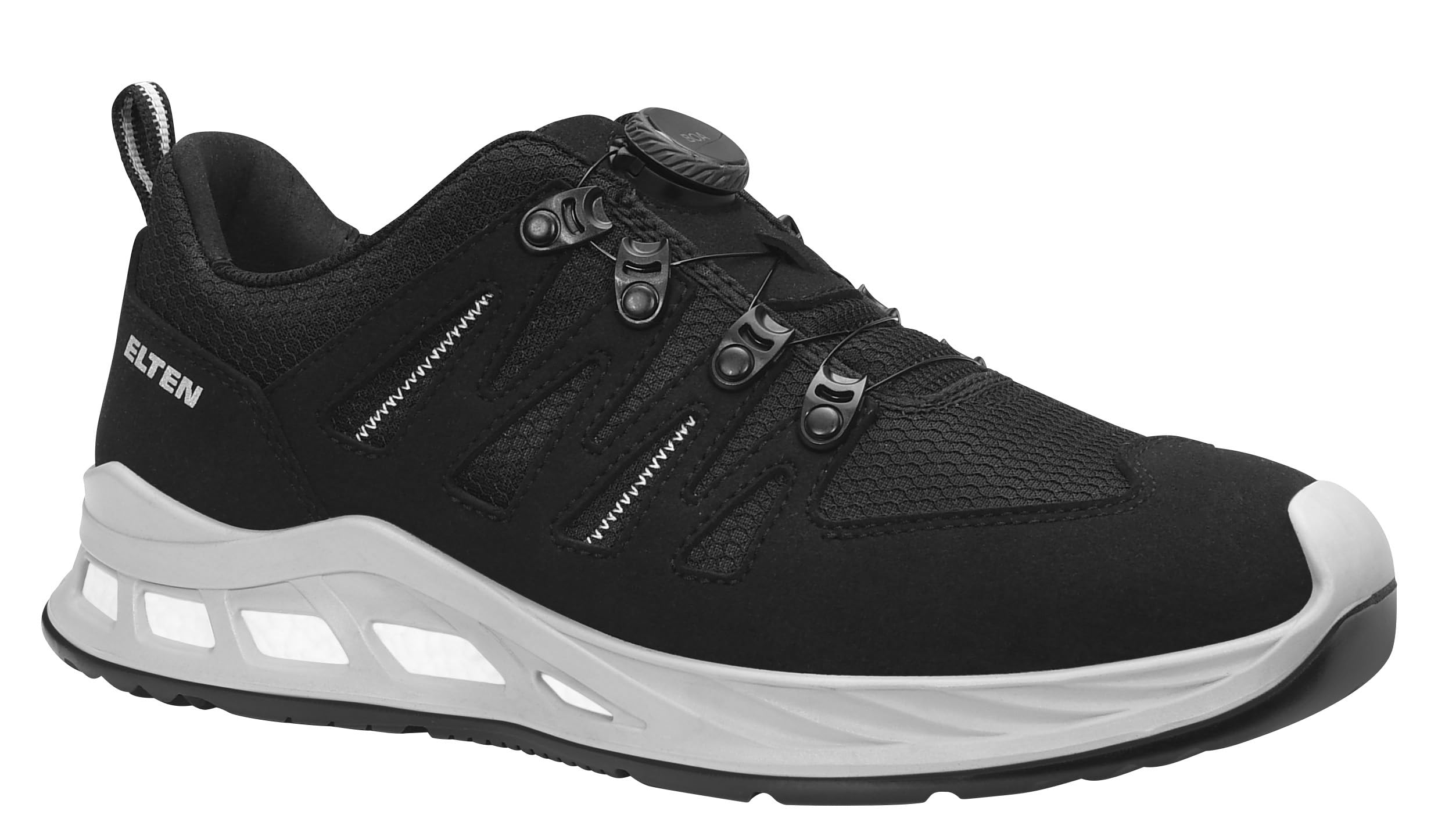 ELTEN Sicherheitsschuhe Maddox XXR BOA Black-Grey Low ESD S3S für Damen & Herren, Stahlkappe, leicht, atmungsaktiv