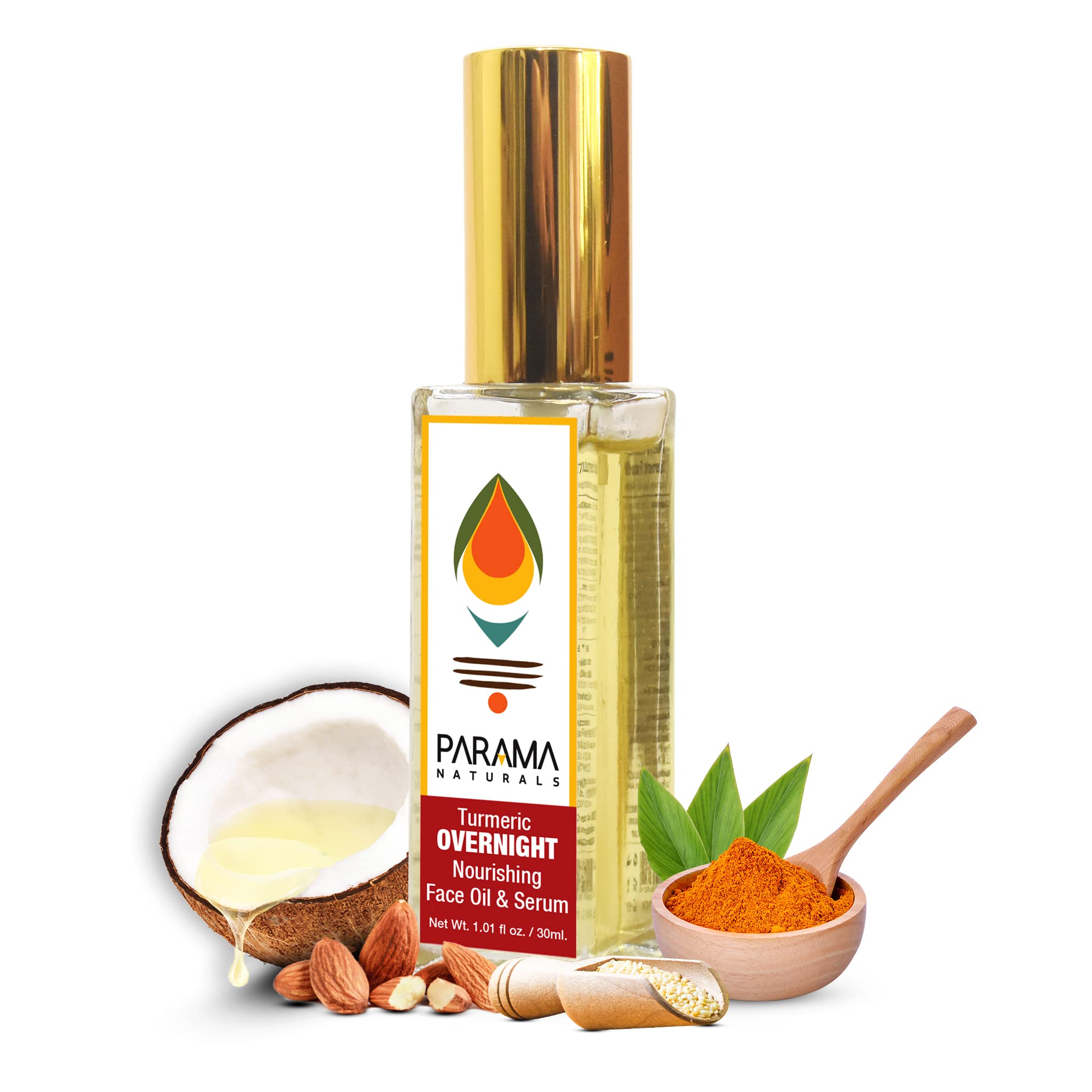 Sponsored Ad - Turmeric Overnight Face Oil & Serum | Anti-Aging, Brightening, Nourishing | Night Repair for Glowing Skin | Non-Sticky, 100% Natural, Vegan & Chemical-Free | 30ml