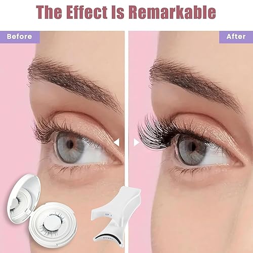 Magnetic Eyelashes, Magnetic Eyelashes with Applicator, Reusable Magnetic Eyelashes, Eyelash Magnetic Eyelashes, Easy to Put on, No Glue Or Liner Needed, Natural, Lightweight (03)(10)