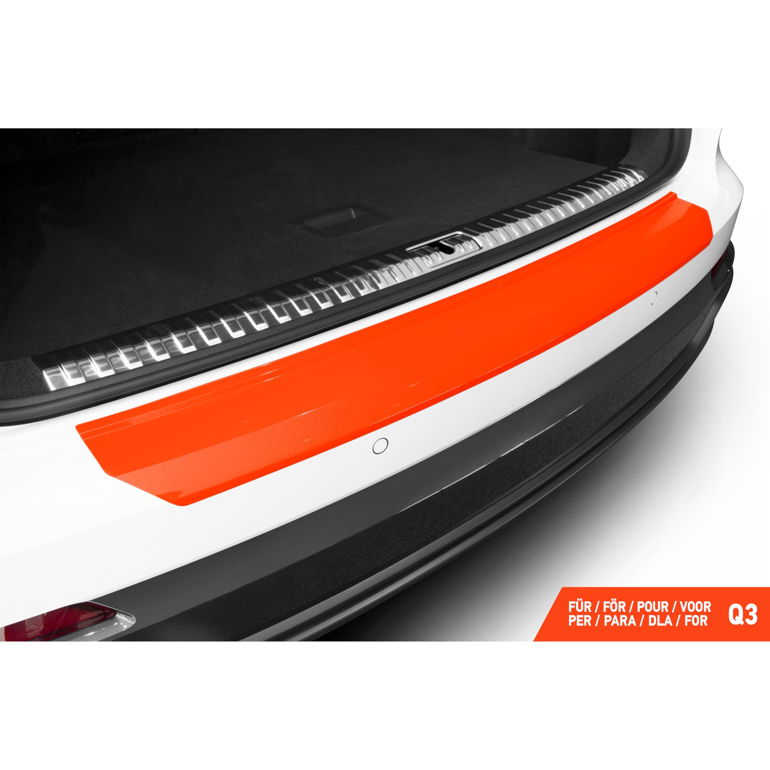 Protection Pare-chocs Arrière Audi Q3 F3 2018-2023 – Bande Caoutchouc 104 Cm Look Carbone, Anti-rayures Et Antidérapante