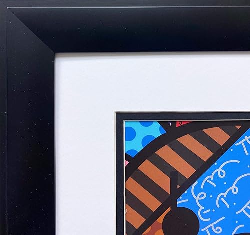 Miniatura 3 de Gallerygems Romero Britto My Bear (metálico) - Impresión de arte pop enmarcado recién personalizada, 18.5 x 16.5 pulgadas