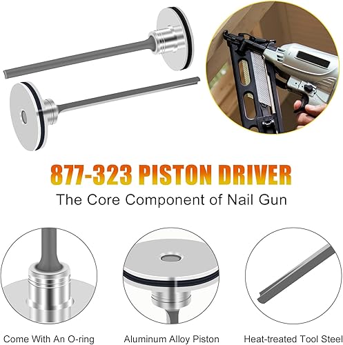 Miniatura 10 de 877-323 878-303 Controlador de pistón + parachoques para Hitachi NR83A, NR83A2, NR83A2(S) DB83-01 clavadora de marco 885-915 883-511 (paquete de 6)