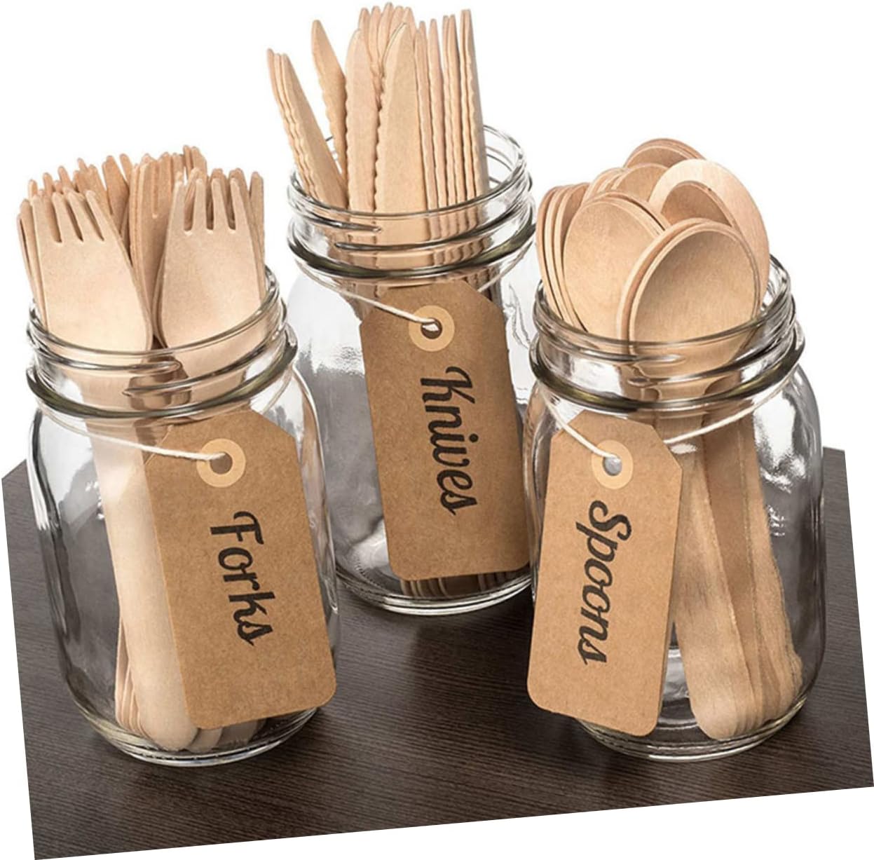 12pcs Cutlery Set Disposable Forks Spoons Knives for Parties Birthdays and Events Wooden Utensils Comfortable Grip for Catering and Outdoor Use