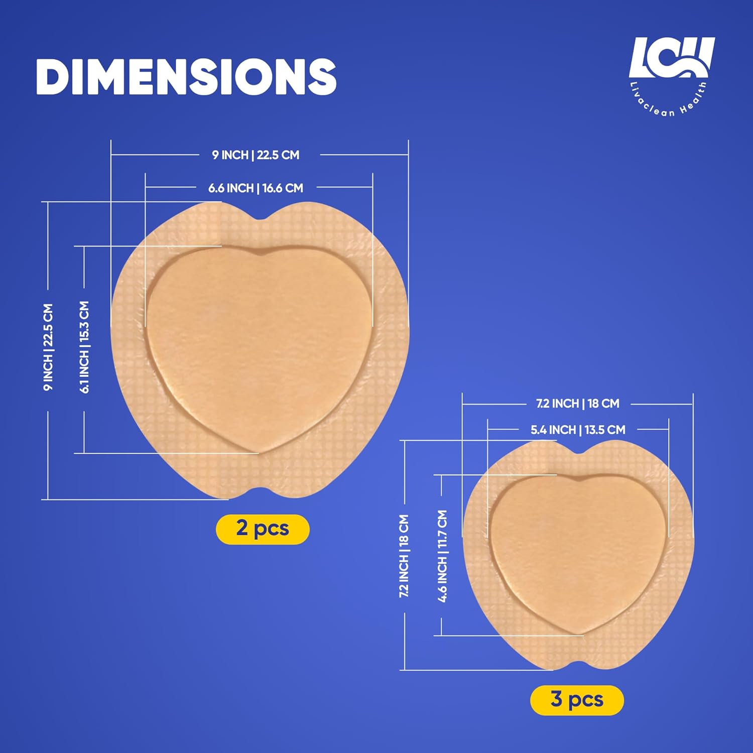 5 CT Mixed Bed Sore Bandages - 7"x7" & 9"x9" Waterproof Sacral Foam Dressing for Pressure Sores - Sterile Silicone Bandages for Wounds - Bed Sore Protectors - Image 4