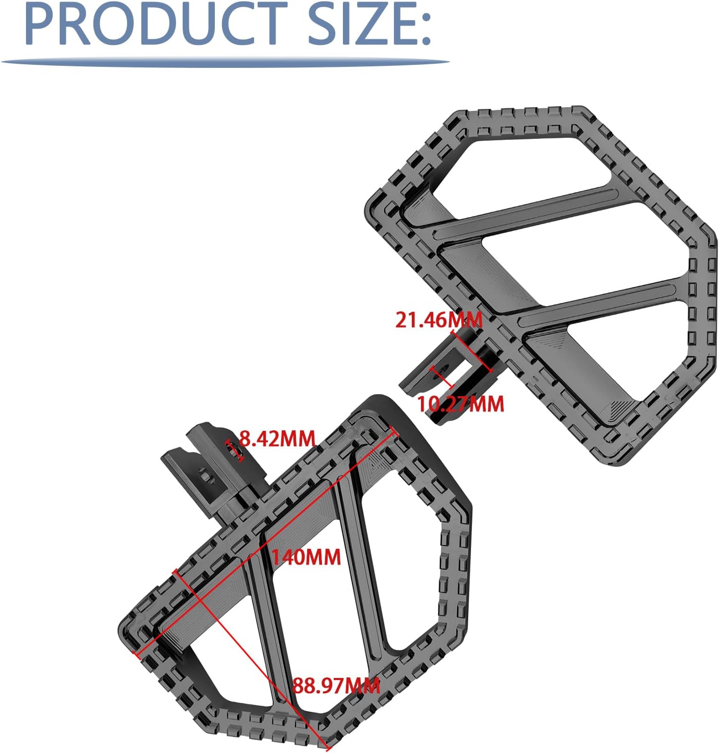 Motorcycle Mini Floorboards Riot Front Foot Pegs for Harley 2018-Later Softail Street Bob 114 FXBBS Fat Bob FXLRS Low Rider S Breakout Fat Boy (Black)