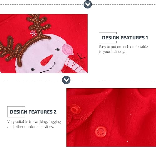 Miniatura 3 de POPETPOP Vestido de Navidad para perro, falda de disfraz de Navidad para mascotas, ropa para perro, ropa de invierno cálido para perro, ropa de