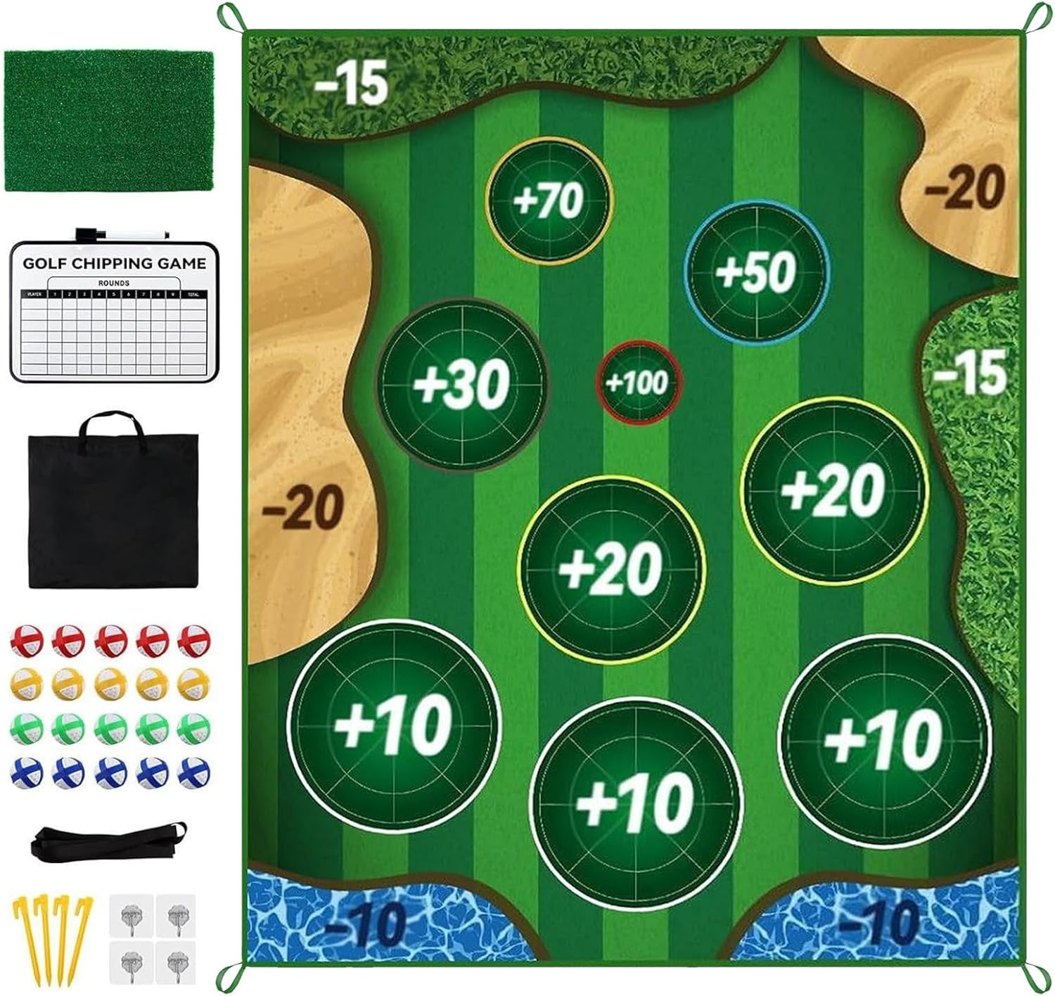 Golf Mats Practice Outdoor,Sports Exercise Equipment | Multifunctional Golf Putting Mat,for Outdoor Home Backyard Range Office Lawn Garage Courtyard