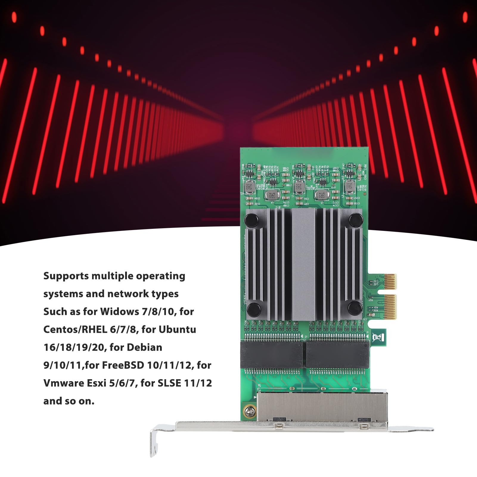 Carte Réseau de PCI Express (82571 Puce), Carte à Grande Vitesse D'Ethernet pour Les Environnements Industriels Carte Réseau de Gigabit de PCIe, 100/1000Mbps 4 Mettent en