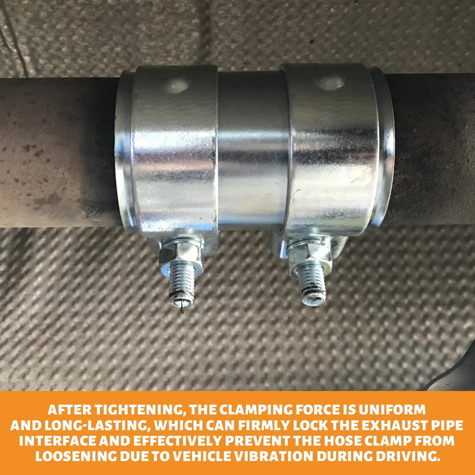 Universale Doppio Fascetta di Scarico 50mm Morsetto per Tubo di Scarico Acciaio Inossidabile Connettore per Tubi con Doppia Fascetta per Moto e Auto Accessori Tubi Scarico,Ø 55 mm/L: 125 mm