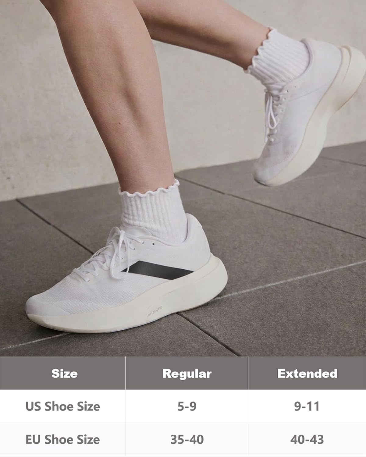 Women's Ruffle Mini Crew & Ankle Socks, 5/6 Pairs Cotton Cushioned Athletic Socks for Running, Tennis & Daily Wear