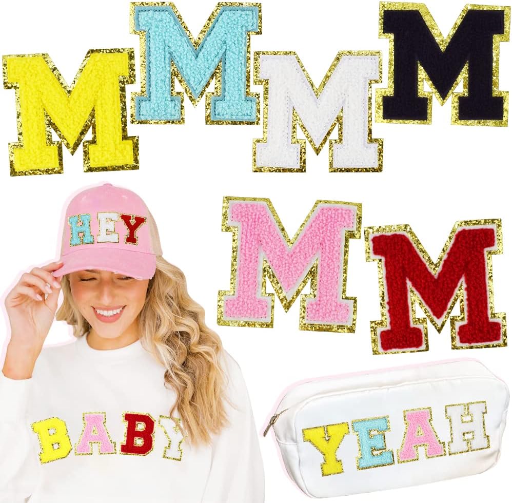 6 Pcs Chenille Letter Patches Iron on Letters Patches for