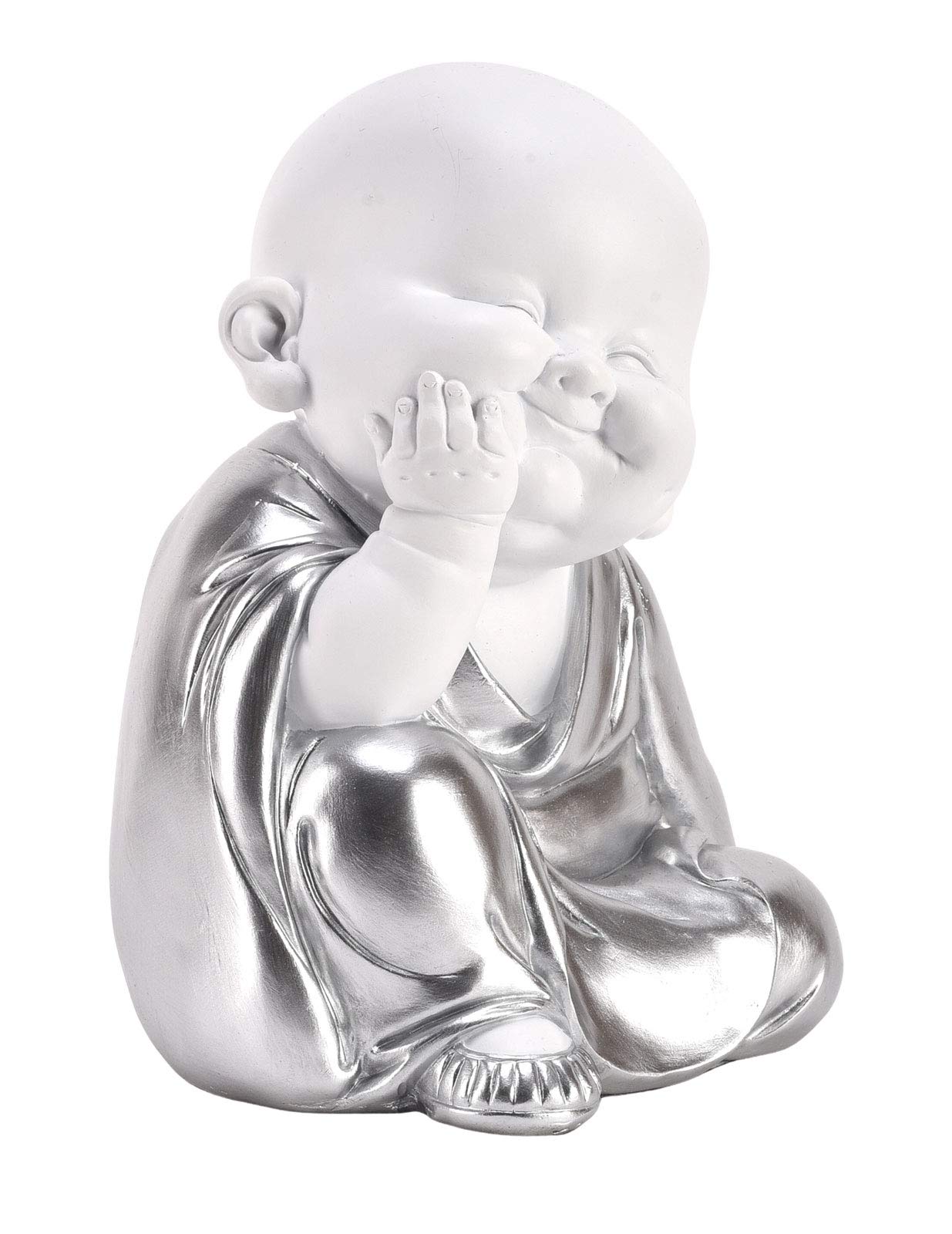 Widdop and Co HESTIA Baby Buddha Silver White Buddha Child Zen Gift Ornament H s on Chin HE1675