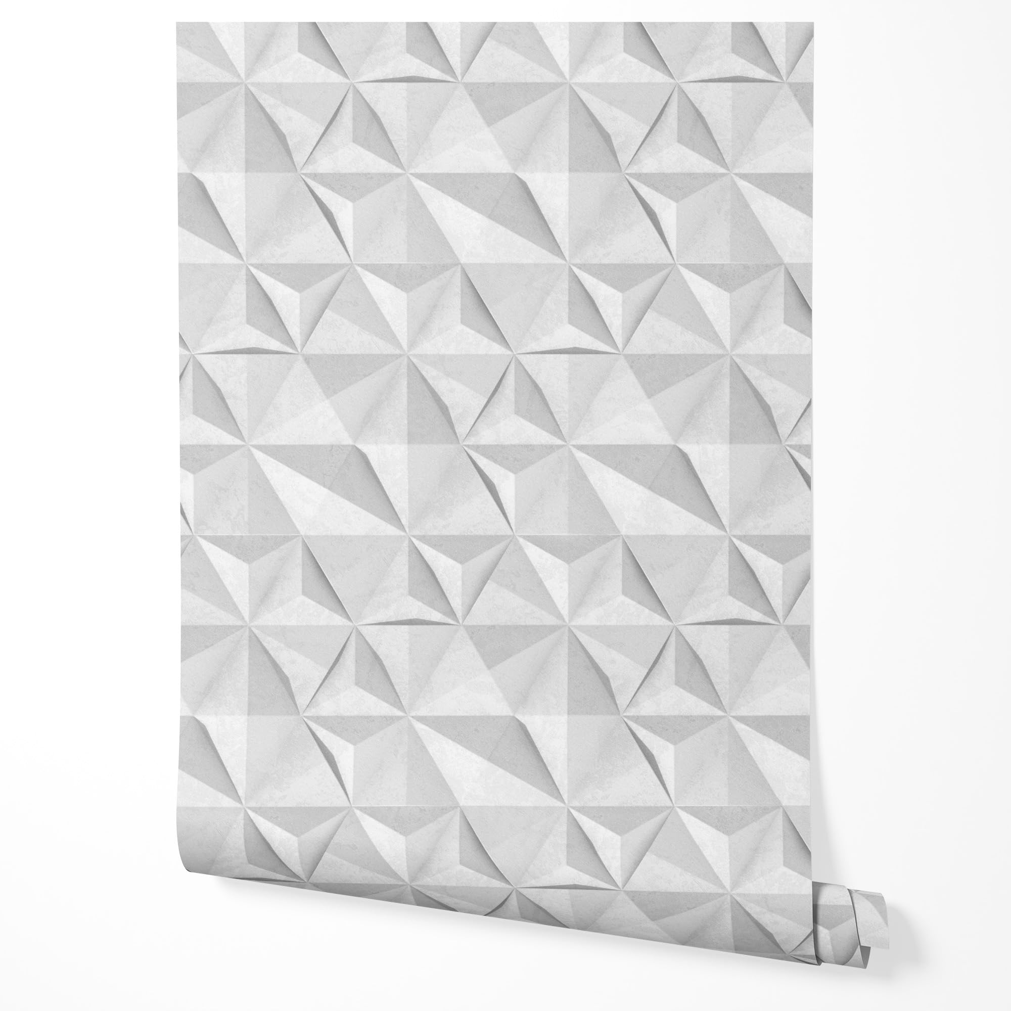Tapeta samoprzylepna nowoczesna w geometryczne wzory 3D w kolorze szarym