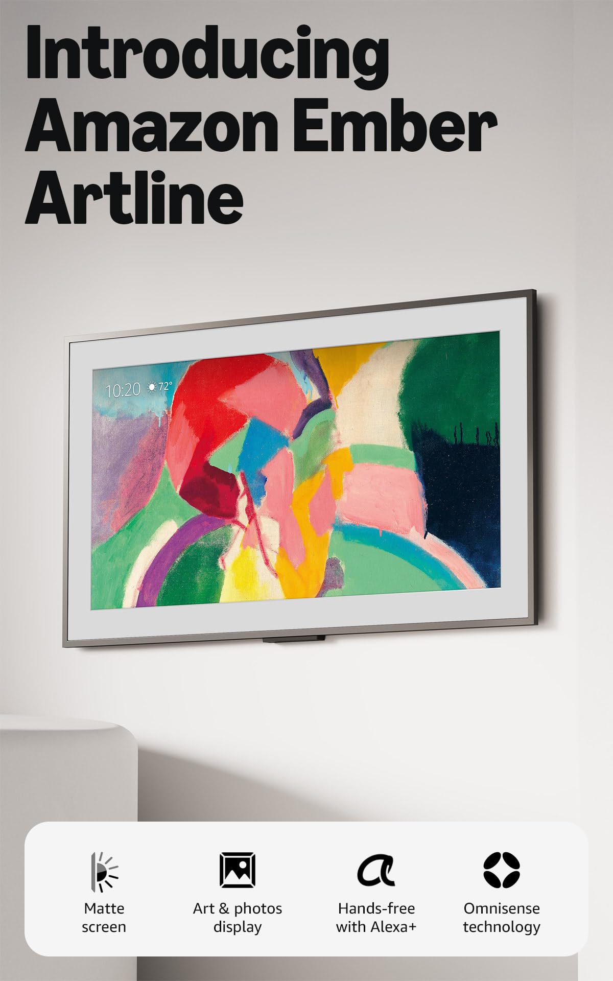 Amazon Ember Artline 65" with Fire TV (newest model), 4K Ultra HD QLED smart TV with free art and photos, anti-glare display, custom frames, Dolby Vision, find shows faster with Alexa+ - Graphite
